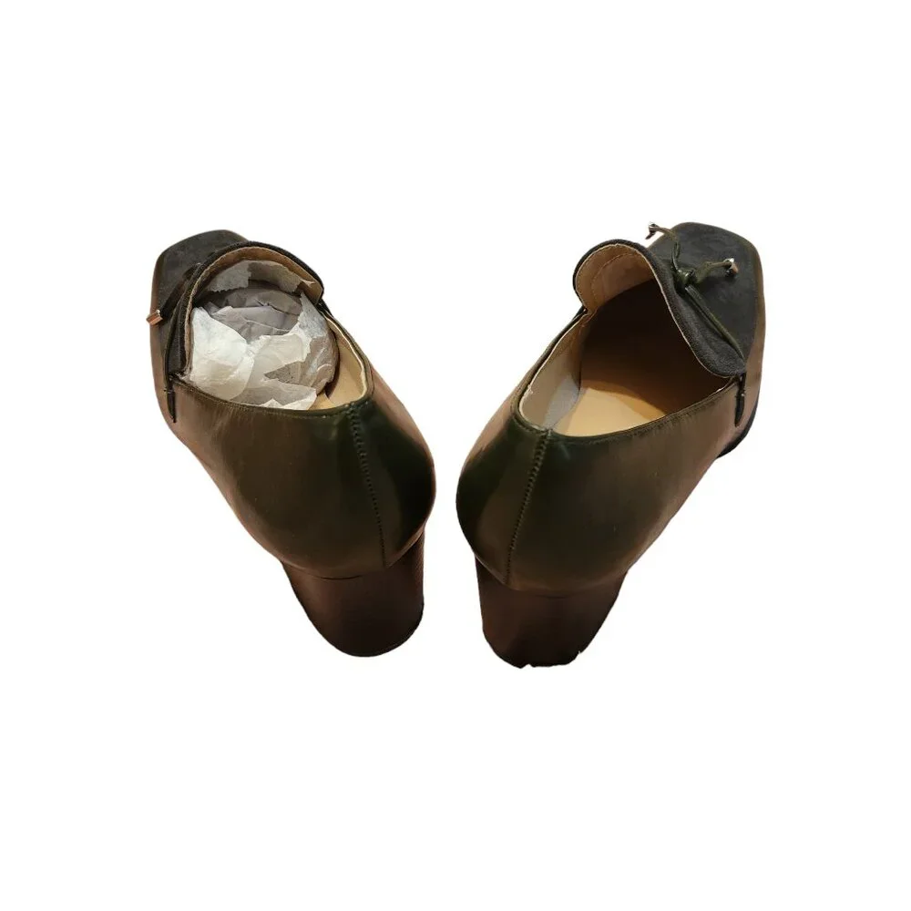 New Journee Collection Crawford Loafer Style Pumps, Square Toe, & Bow - Picture 7 of 10